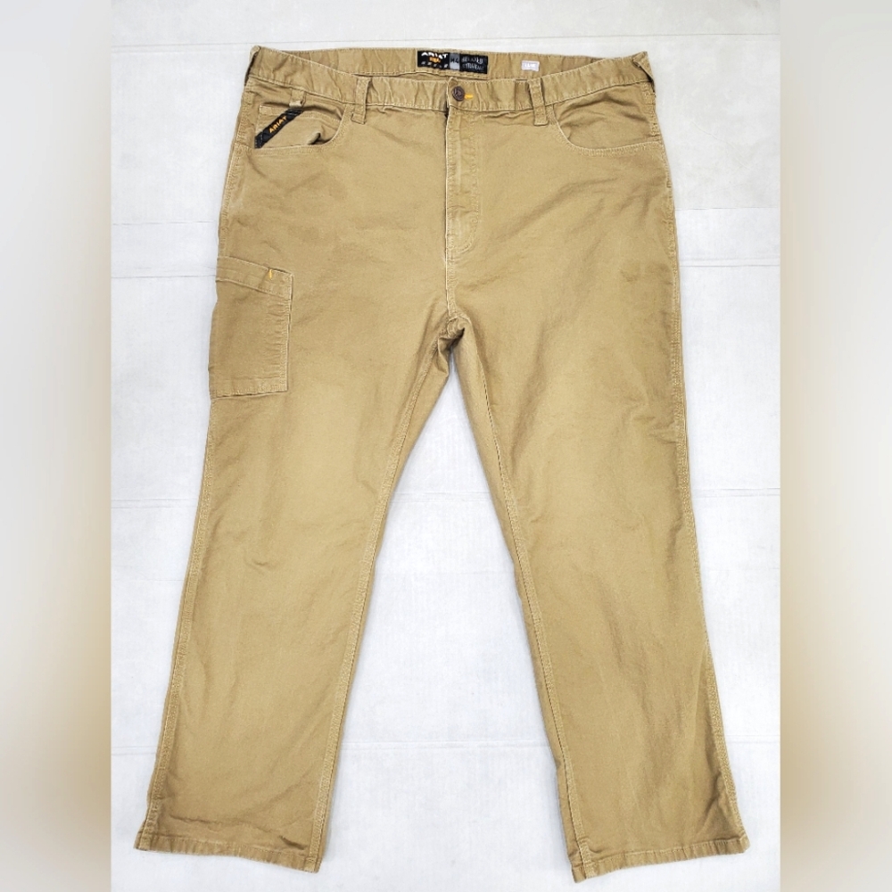 Ariat Rebar M4 pants men's 42 ×30L  field khaki  relaxed straight leg made tough